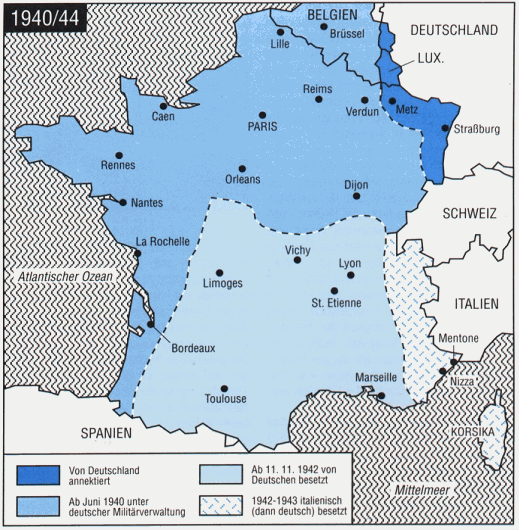 La carte de France 1940/1944