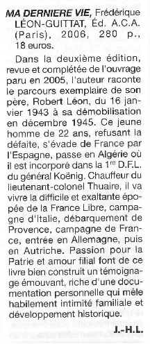 Article "La Gazette des Ecrivains Combattants"